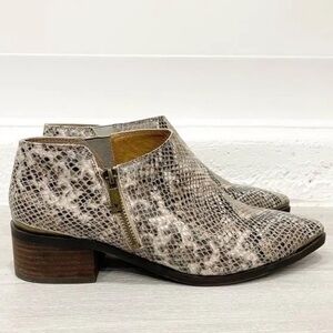 Lucky Brand Women's Leather Snake-Print KOBEN Booties Size 9M